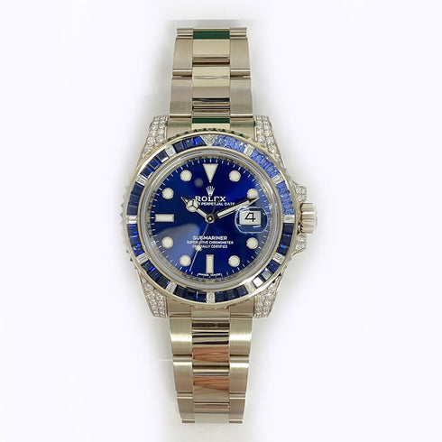 2023 Rolex Submariner Date, 40mm, White Gold, Blue Dial, Sapphire & Diamond