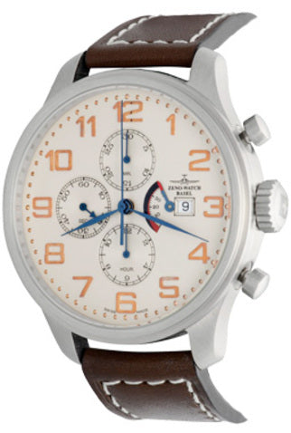 ZENO-WATCH BASEL PILOT OVERSIZED TRI-COMPAX CLASSIC POWER RESERVE Premium Watches  3159