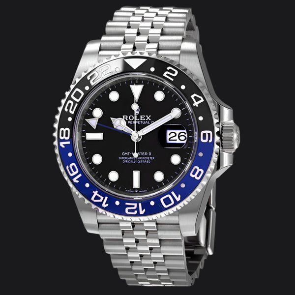Rolex GMT-Master II GMT Black Dial Batman Bezel Men's Watch
